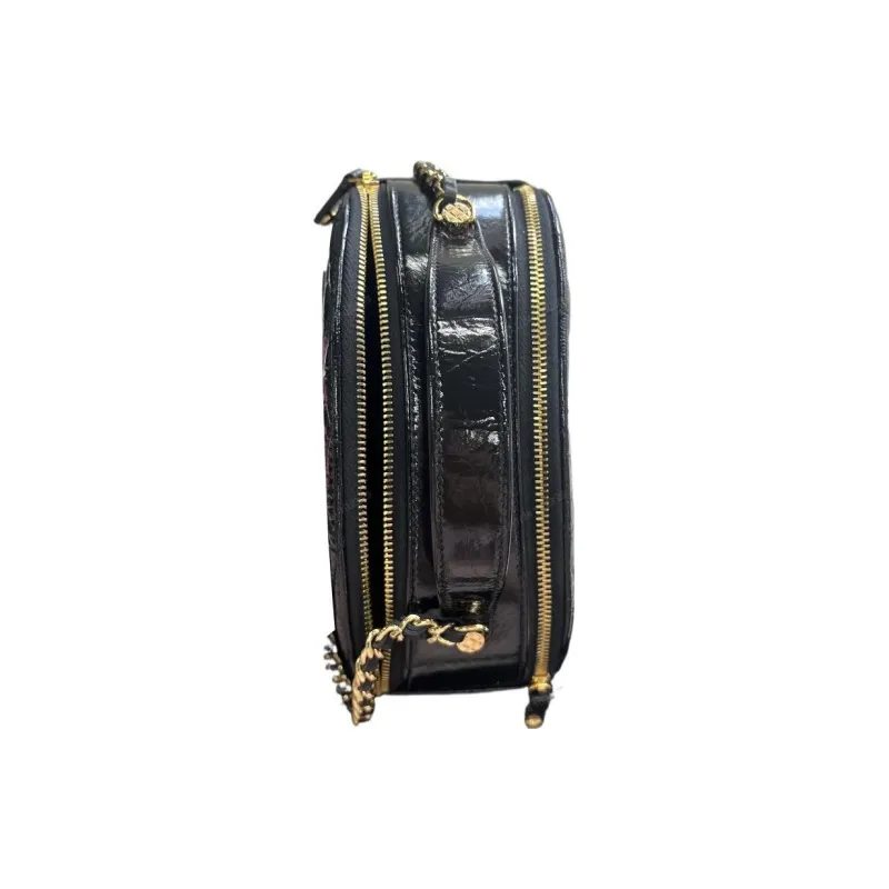 CHANEL Lambskin Bowling Bag, Handbag, Shoulder Bag, Crossbody Bag Trumpets Women's Black-1