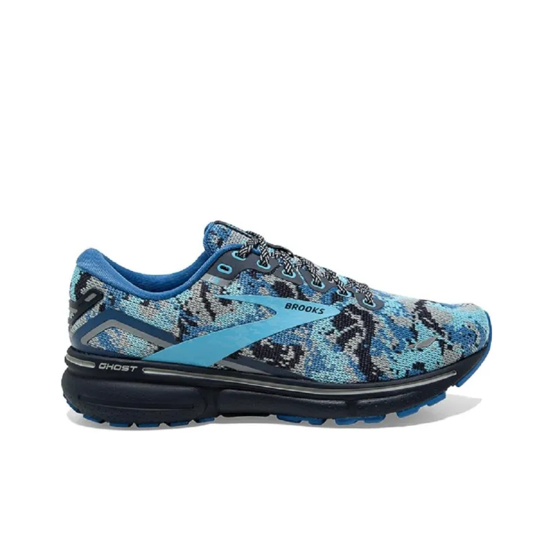 Brooks Ghost 15 Cushioning Wear Resistant Low Top Running Shoes Women's Blue Camouflage-1