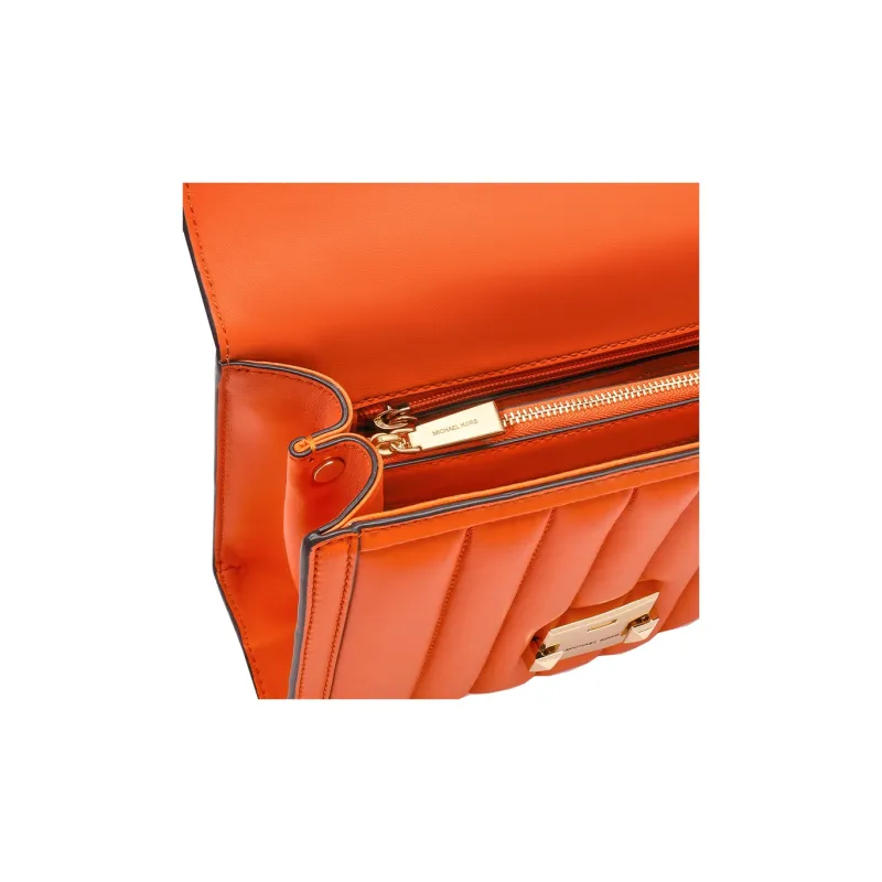 MICHAEL KORS Whitney Sheepskin Envelope Bag, Crossbody Bag, Shoulder Bag Women's Bright Orange Red-4