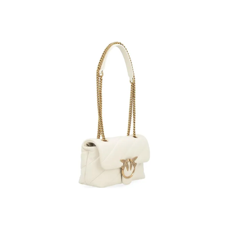 PINKO Puff Sheepskin Pillow Bag, Crossbody Bag, Shoulder Bag Women's White-4