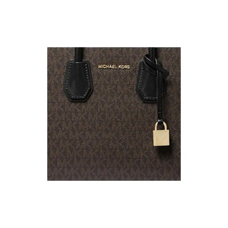MICHAEL KORS Mercer Cow Leather Crossbody Bag, Shoulder Bag, Handbag Trumpets Women's Black Brown Multicolor Monogram-3