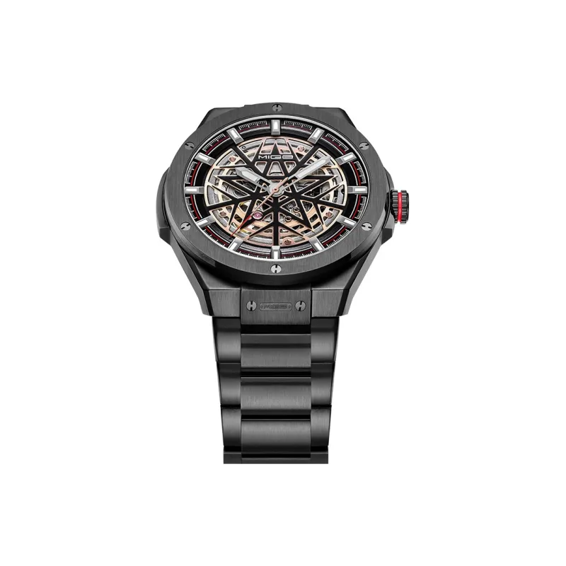 MIGE Mechanical Movement Stainless Steel Watchband Watch Men's Watches Black Dial-2