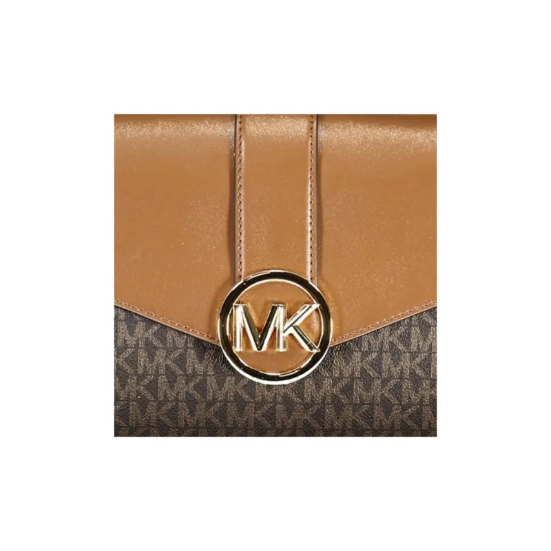 MICHAEL KORS Carmen Leather Handbag, Shoulder Bag, Crossbody Bag Medium Size Women's Brown-3