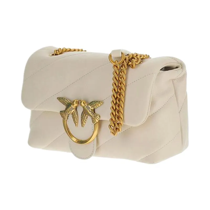 PINKO Puff Sheepskin Pillow Bag, Crossbody Bag, Shoulder Bag Women's White-2