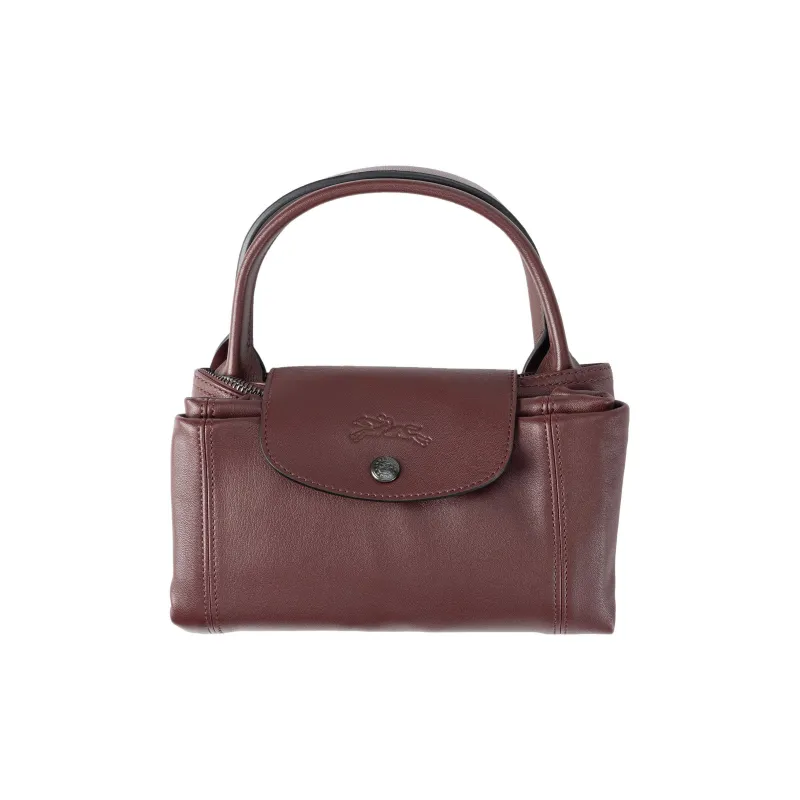 LONGCHAMP Le Pliage Metis Leather Shoulder Bag Crossbody Bag Handbag Women's Burgundy-1