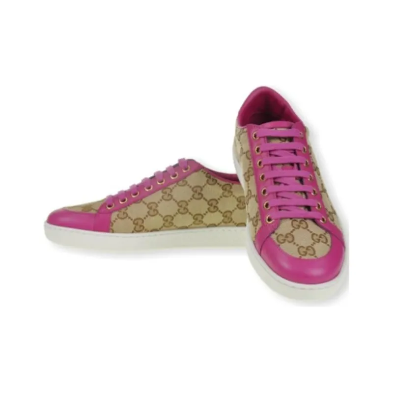 GUCCI Stylish Skateboarding Shoes Women's Beige Purple-3