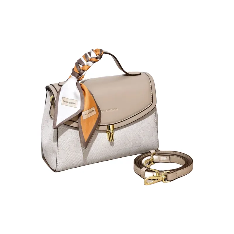 Versman PVC Small Square Bag, One Shoulder Handbag, Crossbody Bag Medium Size Women's Milk Tea-2