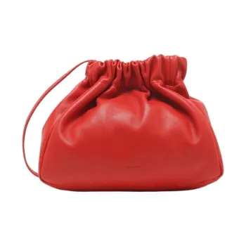 JIL SANDER Leather One Shoulder Crossbody Clutch Women's Candy Red