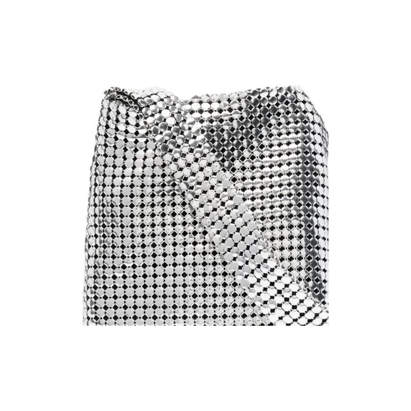 Paco Rabanne Metal With Fabric Crossbody Bag Shoulder Bag Women's Silver-3