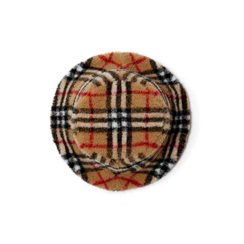 Burberry Vintage Check Fleece Bucket Hat-1