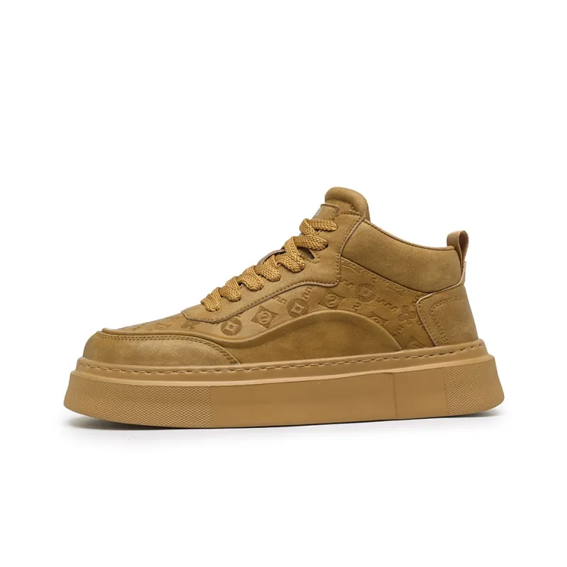 GERTOP Warm Coverage Wear Resistant Lightweight Slip Resistant Mid Top Platform Fashion Casual Skateboard Shoes Men's-6