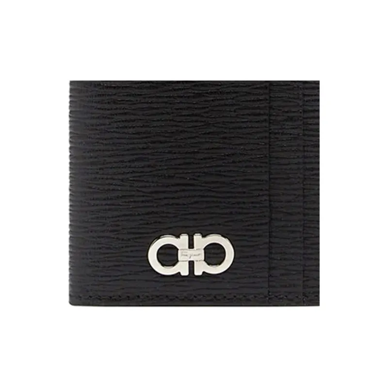 FERRAGAMO Calfskin Wallet Men's Black-4