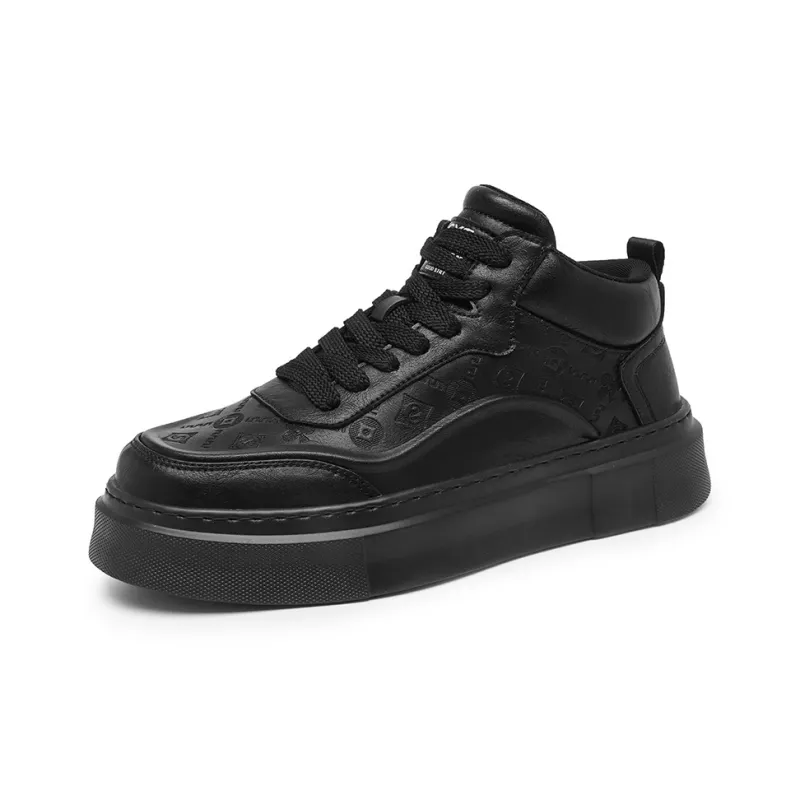 GERTOP Warm Coverage Wear Resistant Lightweight Slip Resistant Mid Top Platform Fashion Casual Skateboard Shoes Men's-4