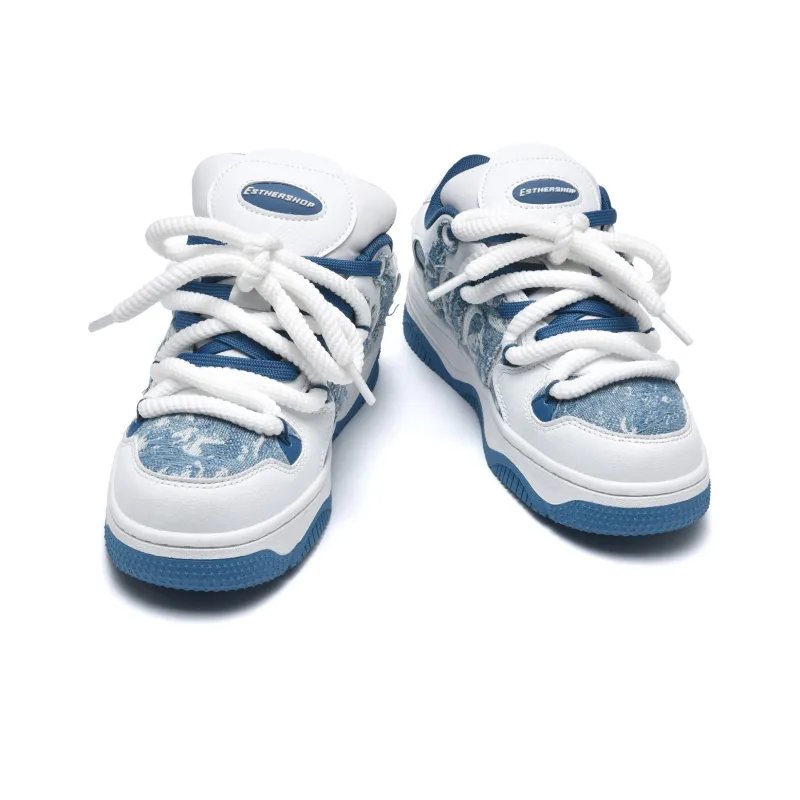 EstherShop Anti Slip Wear Resistant Low Top Skateboard Shoes Unisex-3