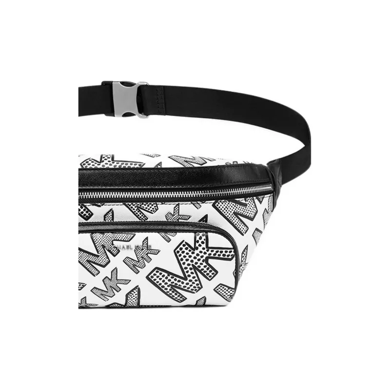 MICHAEL KORS Fabric Sling Bag, Fanny Pack Trumpets Men's White & Blue-3