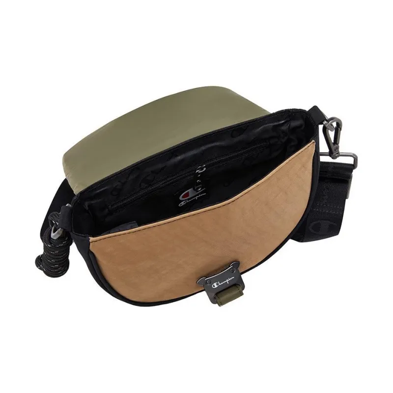 Champion Fabric Saddle Bag Small Crossbody Bag Small Size Unisex Cypress Green/Wheat Umber/Black-3