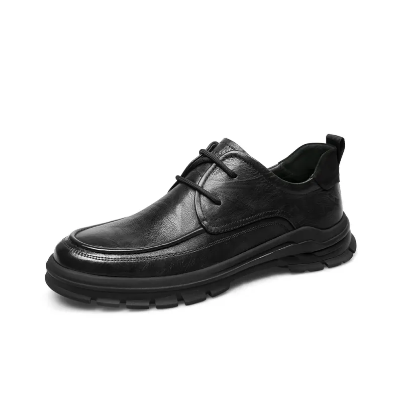 Strongman 3515 Leather Shoes For Men-Business Casual Shoes Genuine Leather Lace-Up Men's Unlined Shoes-1