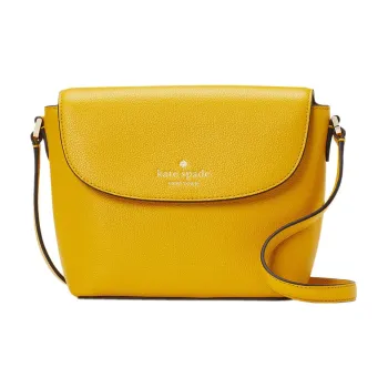 Kate Spade Litchi Grain Leather Shoulder Bag, Crossbody Bag Women's Sunflower Yellow