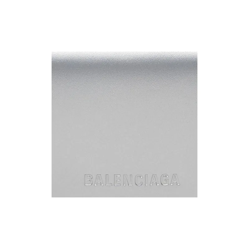 Balenciaga ESSENTIAL Calfskin Wallet Mini Women's Silver-2