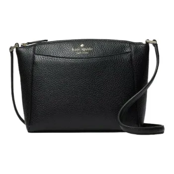 Kate Spade Litchi Grain Leather Shoulder Bag, Crossbody Bag Women's Black
