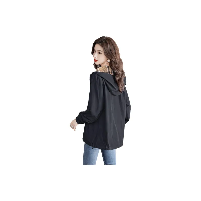 Cypress House Jacket Women's Black & Khaki Plaid-1