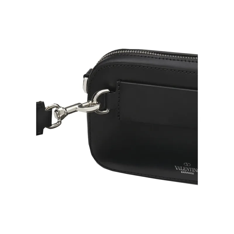 Valentino VLTN Cow Leather Crossbody Bag, Fanny Pack Trumpets Men's Black-3