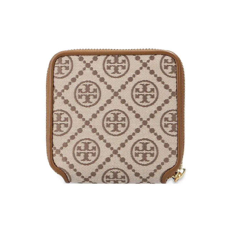 TORY BURCH T Monogram Cow Leather Wallet Women's Hazelnuts Brown-3