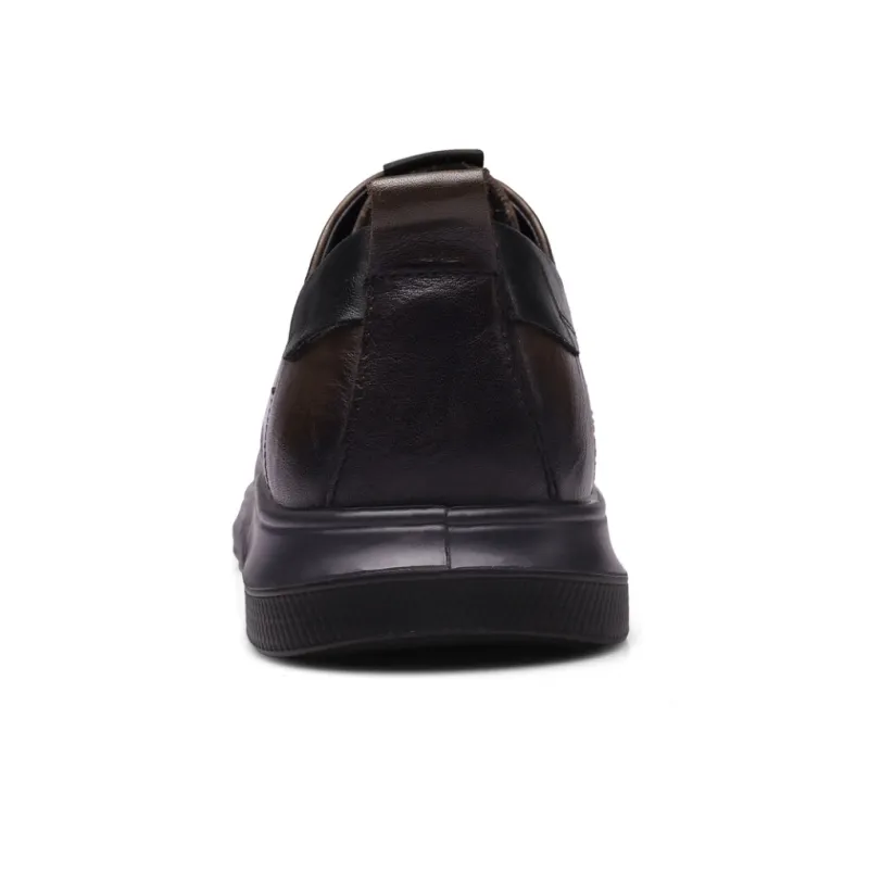 Strongman 3515 Men's Casual Leather Shoes Comfortable Platform Commute Youth Round Tip-8