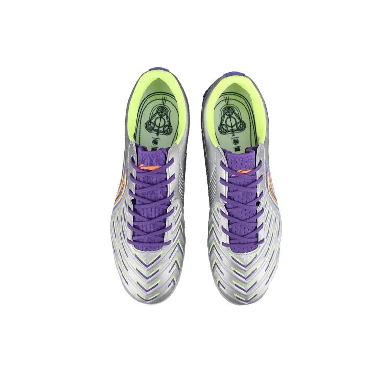 LiNing Jin TF Rubber Broken Studs Firm Ground, Artificial Ground Soccer Shoes Men's Purple Silver-3