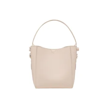 CL LUBOTING Grained Calfskin Bucket Bags Shoulder Bag Crossbody Bag Handbag Mini Women's Milk White