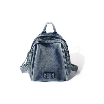 MASTER CANVAS Fabric Backpacks Backpack Medium Size Unisex Blue/Black/Brown