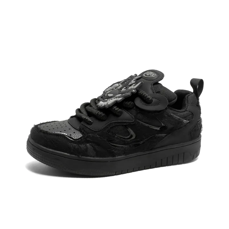MR.PESIN Hip Hop Rabbit Collection Coverage Anti Slip And Wear Resistant Low Top Skateboard Shoes Unisex All Black-2