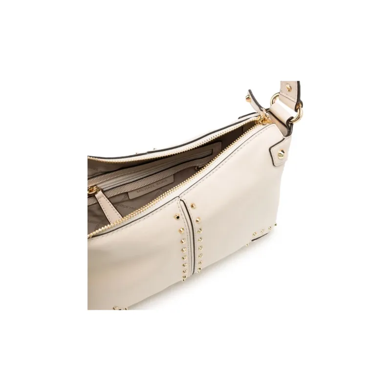 MICHAEL KORS Cow Leather Handbag, Shoulder Bag Large Size Women's Milk White-4