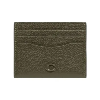 COACH Card Case Leather Coin Purses Card Holders Unisex Olive Green