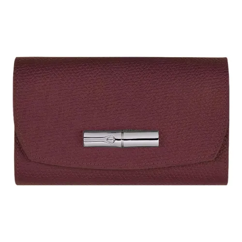 LONGCHAMP Cow Leather Wallet Women's Plum