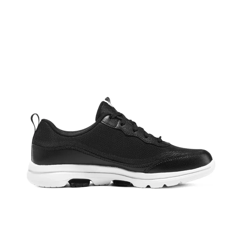 Skechers Go Walk 5 Cushioning Wear Resistant Low Top Running Shoes Women's Black White-1