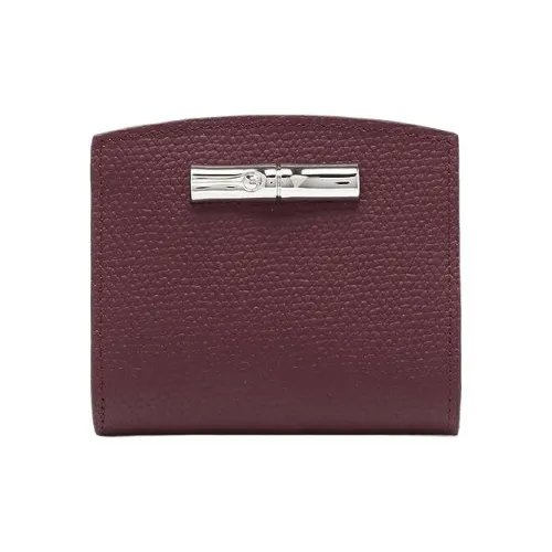 LONGCHAMP Roseau Cow Leather Wallet Women's Plum