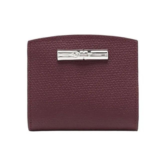 LONGCHAMP Roseau Cow Leather Wallet Women's Plum-0