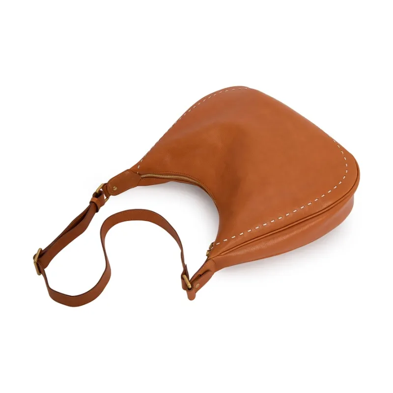 VENOF Genuine Cow Leather Shoulder Bag For Women's Women's Effortless Coffee Brown/Comfortable Brown-7