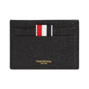 THOM BROWNE· Pebbled Calfskin Card Holder Men's Black