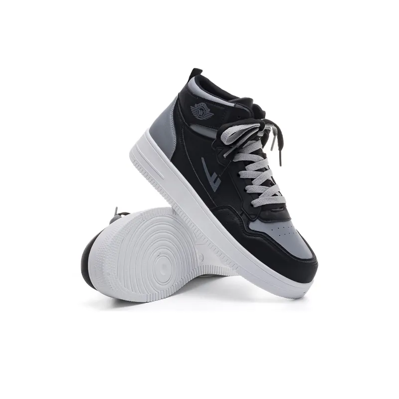 Warrior Wing Series Slip Resistant Cushioning Wear Resistant Lightweight High Top Skateboard Shoes Men's Black-10
