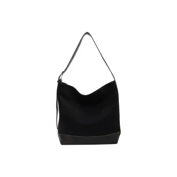 NOMK PU With Woolen Shoulder Bag Large Size Women's Black/Khaki/Coffee