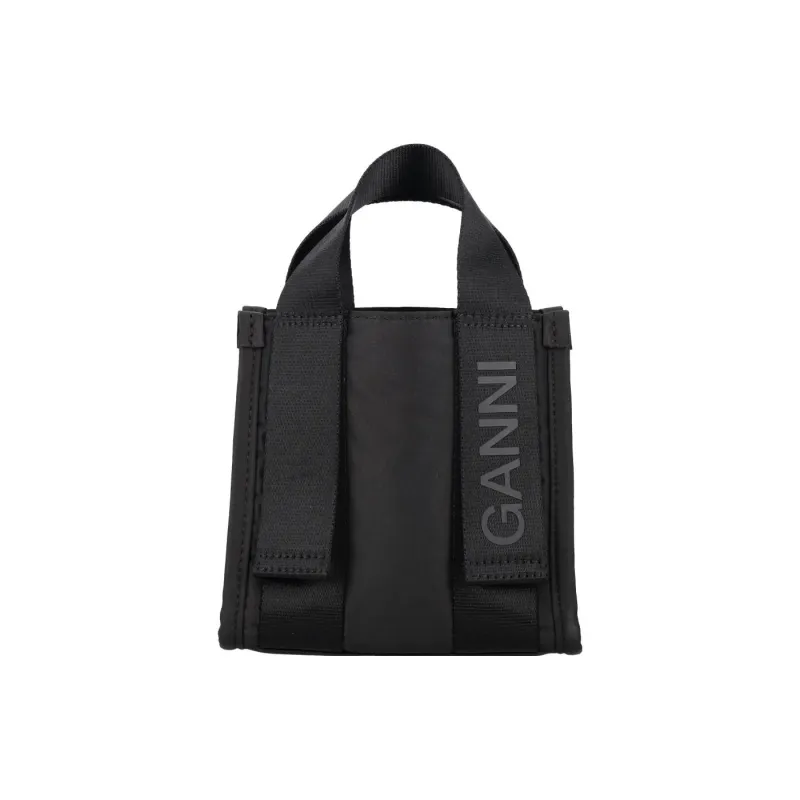 GANNI Polyester Tote Bag Shopping Bag Mini Women's Black-4