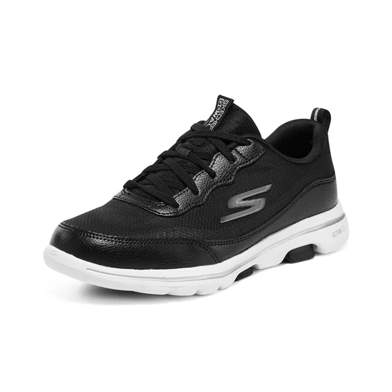 Skechers Go Walk 5 Cushioning Wear Resistant Low Top Running Shoes Women's Black White-2