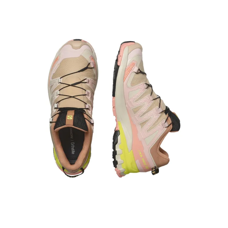SALOMON XA Pro 3D V9 Cushioning Wear Resistant Low Top Outdoor Shoes Women's Beige Pink-2