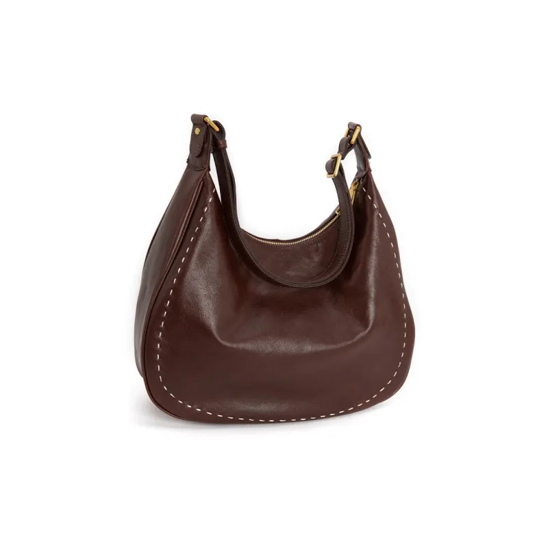 VENOF Genuine Cow Leather Shoulder Bag For Women's Women's Effortless Coffee Brown/Comfortable Brown-1