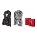 Dark Gray+Light Gray Solid Color Scarves+New Year Gift Box Sets