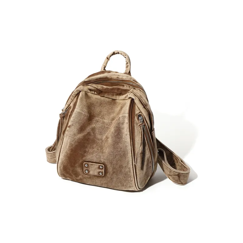 MASTER CANVAS Fabric Backpacks Backpack Medium Size Unisex Blue/Black/Brown-8