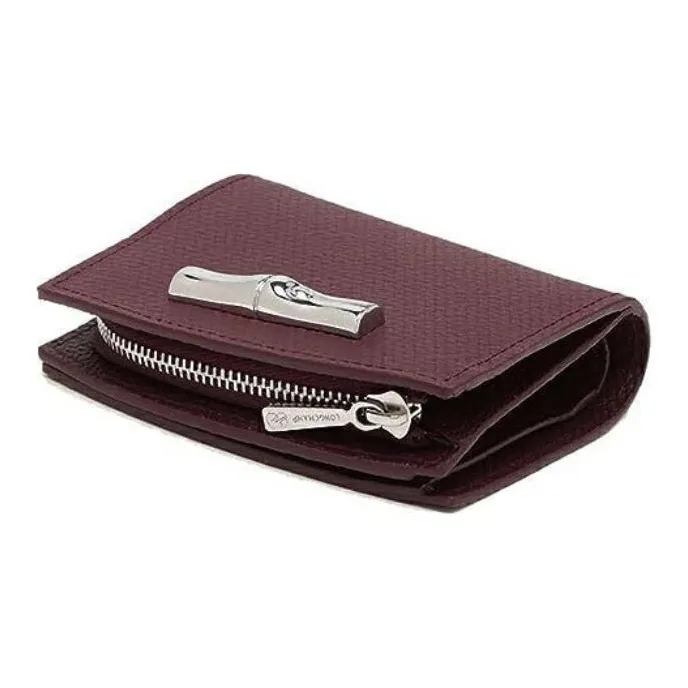 LONGCHAMP Roseau Cow Leather Wallet Women's Plum-3