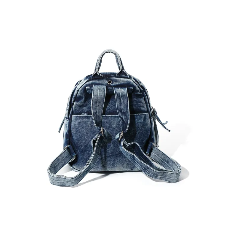 MASTER CANVAS Fabric Backpacks Backpack Medium Size Unisex Blue/Black/Brown-2